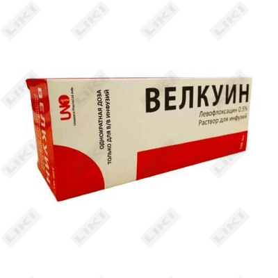 Velquin  infuzion eritmasi 0,5%, 100 ml (flakon)