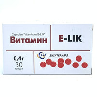 Vitamin E-Lik  kapsulalari 0,4 g №30 (3 blister x 10 kapsula)