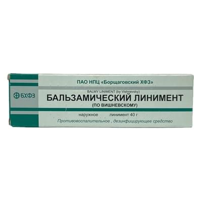 Vishnevskiy liniment balsamik (Vishnevskiy liniment balsamic) Borschagovskiy CFP har biri 40 g (naycha)