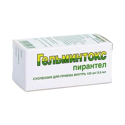 Gelmintoks  ichki foydalanish uchun suspenziyasi 125 mg / 2,5 ml, har biri 15 ml (shisha)