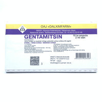 Gentamitsin (Gentamicin) Dalchimpharm tomir ichiga va mushak ichiga yuborish uchun eritma 40 mg/ml, 2 ml №10 (ampulalar)