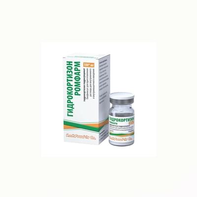 Gidrokortizon Romfarm (Hydrocortisone Rompharm) vena ichiga va mushak ichiga yuborish uchun eritma tayyorlash uchun liyofilizat 100 mg (flakon)