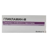 Gliklamin-M  tabletkalari 80 mg + 500 mg № 30 (3 blister x 10 tabletka)