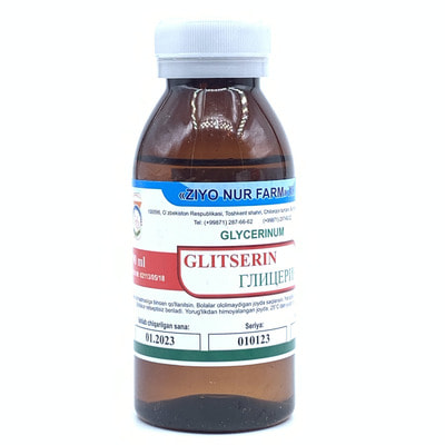 Glitserin (Glycerin)   Ziyo Nur Farm suyuqligi 90 ml (shisha)