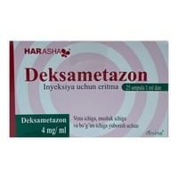 Deksametazon-Ferein (Dexamethasone-Ferein) in'ektsiya uchun eritma 4 mg/ml, 1 ml №25 (ampulalar)