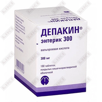 Depakin Xrono (Depakin Chrono)  300 mg bo'linadigan uzoq ta'sirli plyonka bilan qoplangan planshetlar № 100 (2 shisha х 50 tabletka)