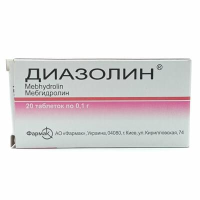 Diazolin  Farmak tabletkalari 0,1 g №20 (2 blister x 10 tabletka)