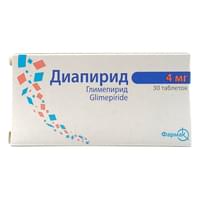 Diapirid tabletkalari 4 mg №30 (3 blister x 10 tabletka)