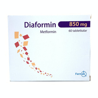 Диаформин таблетки по 850 мг №60 (6 блистеров x 10 таблеток)