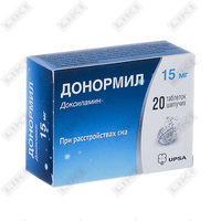 Donormil (Donormyl) efervesan tabletkalari 15 mg №20 (2 naycha х 10 tabletka)