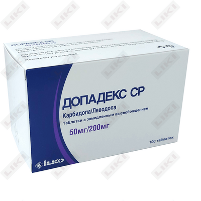 Dopadeks SR doimiy ta'sir qiluvchi tabletkalar 50 mg / 200 mg №100 (10 blister х 10 tabletka)
