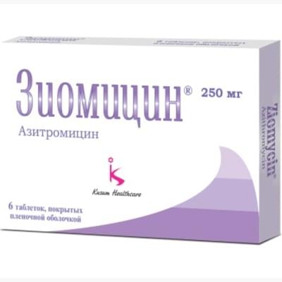 Ziomitsin  plyonka bilan qoplangan planshetlar 250 mg №6 (1 blister)