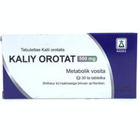 Kaliy orotat (Kalii orotas) Radiks tabletkalari 500 mg №30 (3 blister x 10 tabletka)