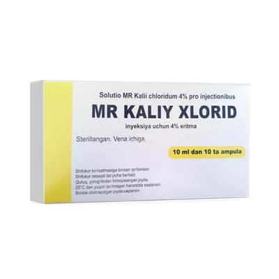 MR Kaltsiy xlorid (MR Calcii chloridum) in'ektsiya uchun eritma 10%, 10 ml №10 (ampulalar)