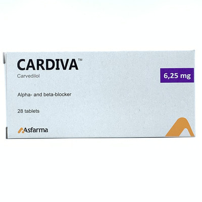 Kardiva  tabletkalari 6,25 mg №28 (2 blister x 14 tabletka)