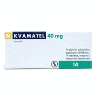 Kvamatel  plyonka bilan qoplangan planshetlar 40 mg №14 (1 blister)