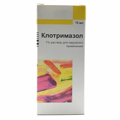 Klotrimazol  Polfarma tashqi foydalanish uchun eritma 1%, 15 ml (flakon)