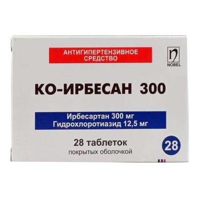 Ko-Irbesan (Co-Irbesan) qoplangan tabletkalar 300 mg №28 (2 blister x 14 tabletka)