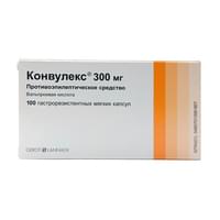 Konvuleks  plyonka bilan qoplangan tabletkalar, uzoq muddat chiqariladi, 300 mg №50 (flakon)