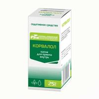 Korvalol (Corvalolum) Usolye-Sibir kimyoviy farmatsevtika zavodi og'iz orqali yuborish uchun tomchilar, 25 ml
