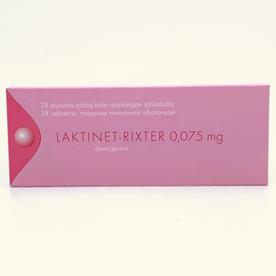 Laktinet-Rixter plyonka bilan qoplangan planshetlar 0,075 mg №28 (1 blister)