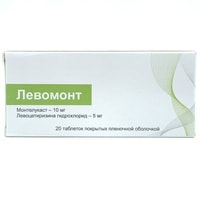 Левомонт таблетки 10 мг + 5 мг №20 (2 блистера х 10 таблеток)