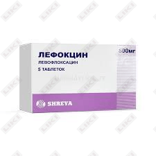 Lefoksin plyonka bilan qoplangan planshetlar 500 mg №5 (1 blister)