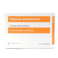 Lidaza-Biofarma (Lydazum) in'ektsiya uchun eritma uchun kukun, 64 IU № 10 (flakon)