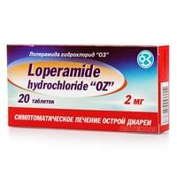 Loperamid gidroxlorid "OZ"(Loperamide hydrochloride «OZ») tabletkalari 2 mg №20 (2 blister x 10 tabletka)