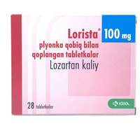 Lorista 100 mg plyonka bilan qoplangan planshetlar №28 (2 blister x 14 tabletka)