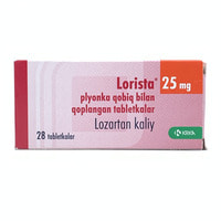 Lorista 25 mg plyonka bilan qoplangan planshetlar №28 (2 blister x 14 tabletka)