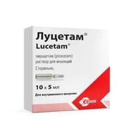 Lutsetam (Lucetam) in'ektsiya uchun eritma 1 g / 5 ml, 5 ml №10 (ampulalar)