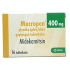 Makropen (Macropen) plyonka bilan qoplangan planshetlar 400 mg №16 (2 blister х 8 tabletka)