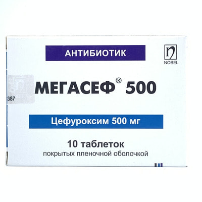 Мегасеф-500 таблетки по 500 мг №10 (1 блистер)