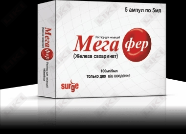 Megafer  in'ektsiya uchun eritma 100 mg / 5 ml, 5 ml №5 (ampulalar)