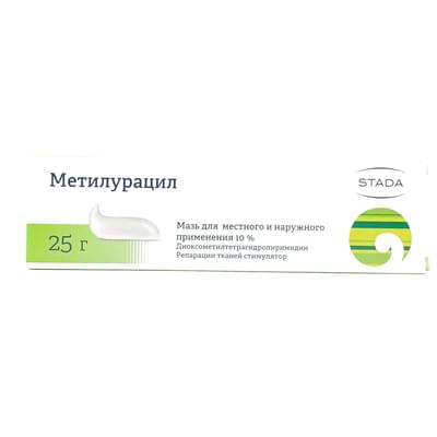 Metilurasil (Methyluracil) Nijfarm malhami mahalliy va tashqi foydalanish uchun 10%, har biri 25 g (naycha)