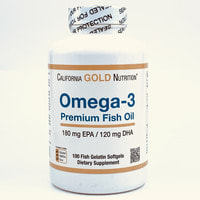 California Gold Nutrition (Kaliforniya Gold Nutrishn)  Omega-3 baliq yog'i premium (Omega-3 Premium baliq yog'i) kapsulalari №100