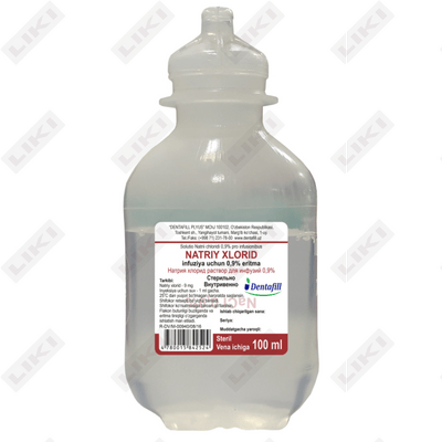 Natriy xlorid (Sodium chloride) Dentafill Plus infuzion eritmasi 0,9%, 100 ml (flakon)