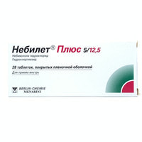Nebilet Plus  plyonka bilan qoplangan planshetlar 5 mg / 12,5 mg №28 (2 blister x 14 tabletka)