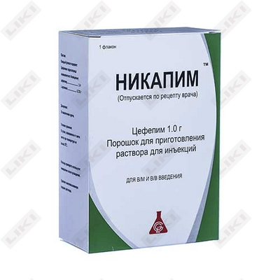 Nikapim  in'ektsiya uchun eritma uchun kukun 1 g (flakon)