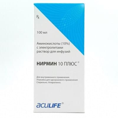 Nirmin 10 Plus infuziya uchun eritma 10%, 100 ml (flakon)