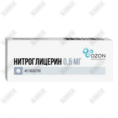 Nitrogliserin (Nitroglycerinum) Texnolog til osti tabletkalari 0,5 mg №40 (idish)