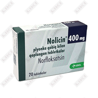 Sotib olish Nolitsin (Nolicin) plyonka bilan qoplangan planshetlar 400 mg №10 (1 blister) Nolitsin (Nolicin) plyonka bilan qoplangan planshetlar 400 mg №10 (1 blister)