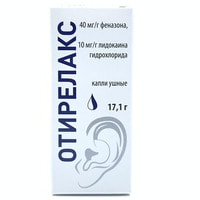 Otirelaks  quloq tomchilari 40 mg/g + 10 mg/g 15 ml (flakon)