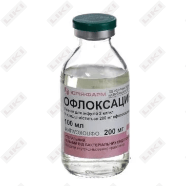 Офлоксацин Юрия-Фарм раствор д/инф. 2 мг/мл по 100 мл (бутылка)