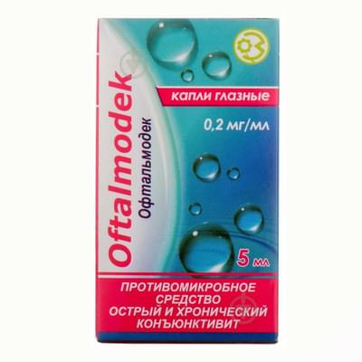 Oftalmodek (Oftalmodec) ko'z tomchilari 0,2 mg / ml, 5 ml (shisha)