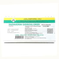 Papaverin gidroxloridi (Papaverinum hydrochloridum) Dalhimfarm in'ektsiya uchun eritmasi 20 mg/ml, 2 ml №10 (ampulalar)