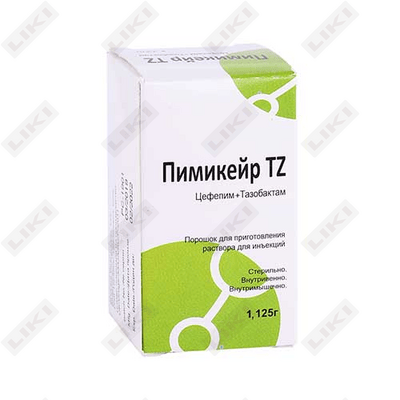 Pimikeyr TZ in'ektsiya uchun eritma tayyorlash kukuni 1 g + 0,125 g (flakon)