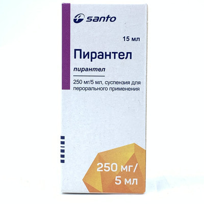 Pirantel  og'iz suspenziyasi 250 mg / 5 ml 15 ml har biri (flakon)