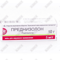 Sotib olish Prednizolon (Prednisolonum) Borisovskiy ZTP tashqi foydalanish uchun malham 5 mg/g 10 g (naycha) Prednizolon (Prednisolonum) Borisovskiy ZTP tashqi foydalanish uchun malham 5 mg/g 10 g (naycha)